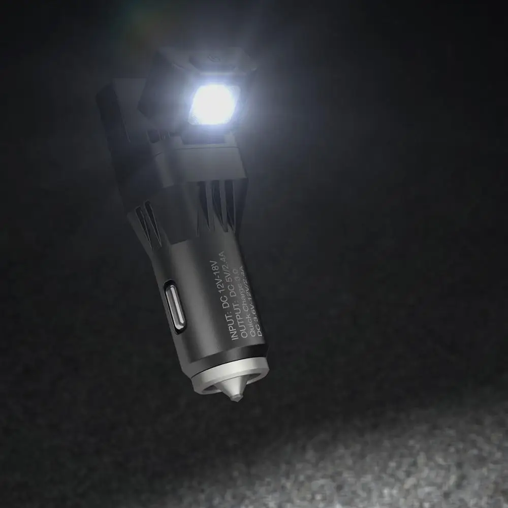 NITECORE VCL10 многофункциональный автомобильный гаджет QC 3,0 Автомобильное зарядное устройство стеклянный молоток аварийное предупреждение освещение Автомобильная резервная лампа