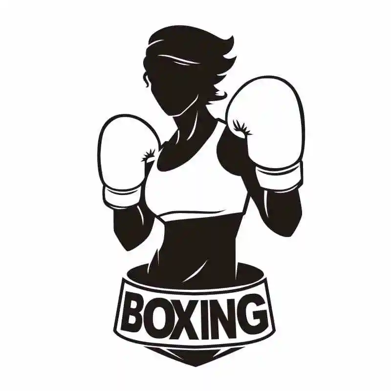 DCTAL Boxing Woman Glove Sticker Kick Boxer Play Car Decal Free Combat Posters Vinyl Striker Wall Decals Parede Decor