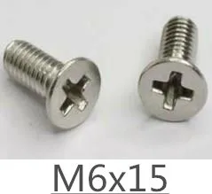 

New Free Shipping 100pcs M6X15 M6 Thread Diameter 15mm Length Titanium Ti Flat Head Screws,Titanium philips countersunk head scr