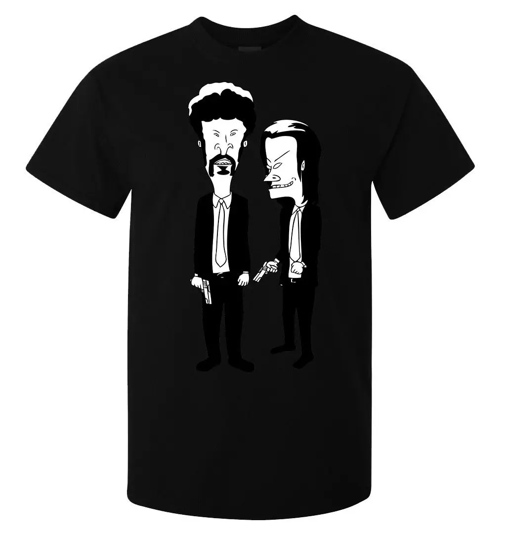 Beavis And Butthead Pulp Fiction Mashup art men (woman available) T-Shirt Summer Style Men T Shirt top tee | Мужская одежда