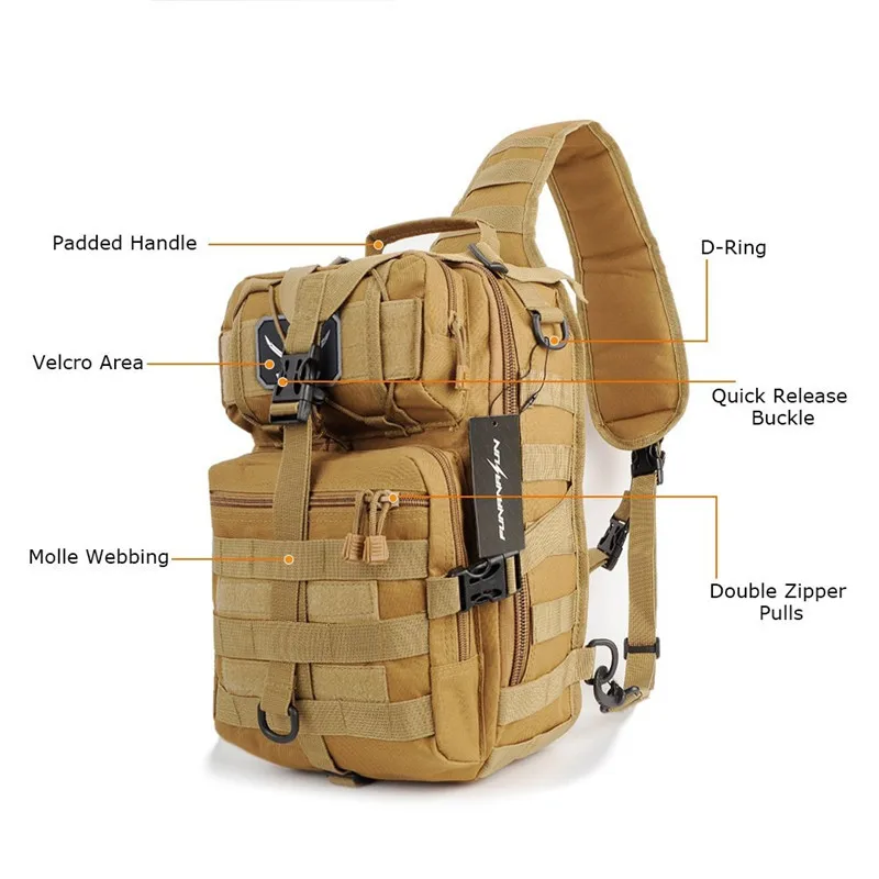  Tactical Sling Backpack Bag Military Molle Assault Pack Rucksack Daypack for Outdoors Camping Hikin