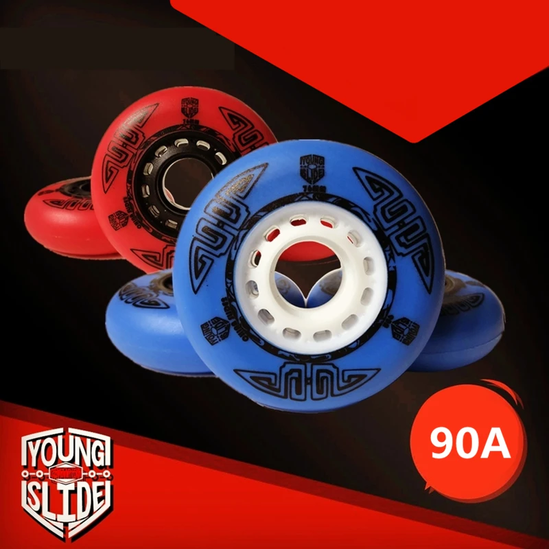 Hoomore Real 90a Hardness Slide Wheel For Inline Skates Wheels 80mm 76mm 72mm Red Blue Sliding