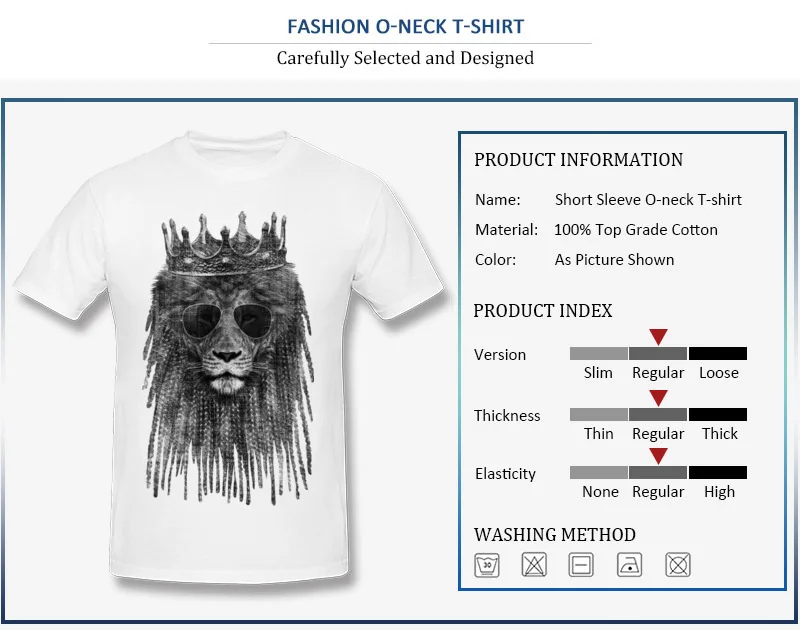LION is KING Top T-shirts for Men Unique Summer Fall Tops Tees Short Sleeve Coupons Casual Tee Shirt O-Neck 100% Cotton LION is KING