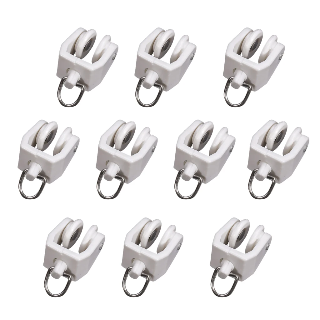 10Pcs Curtain Track Rail Slide Runners With Eyelet For Rail Curtain Decorative Accessories Thickess 4mm