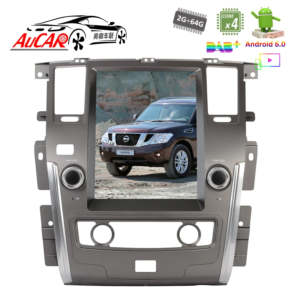 Sale 12.1" Tesla Style for Nissan Patrol with Android car gps system Bluetooth Radio WIFI 4G Vertical Stereo car dvd player 1