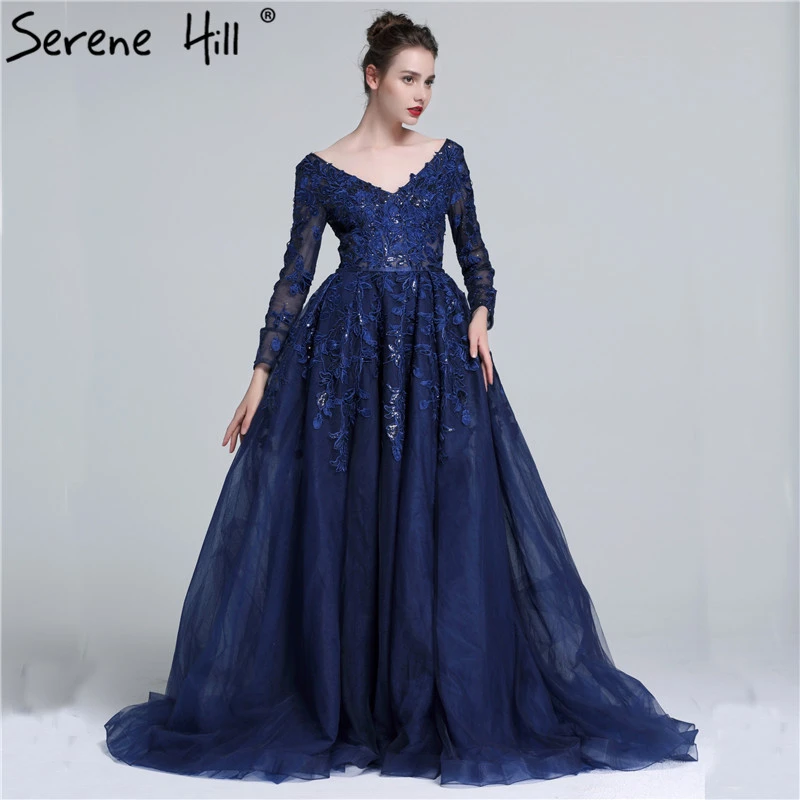 deep blue evening gowns