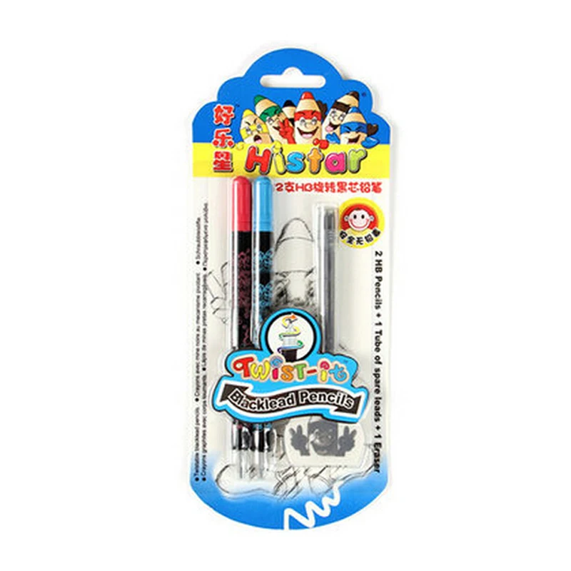 2pcs/Set Rotating Pencil Writing Pencil Children Pencil Not Easily