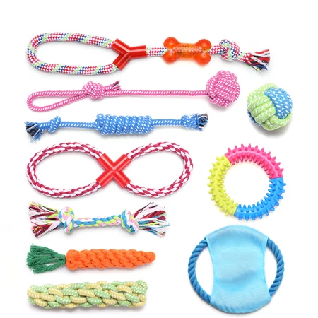 1 مجموعة الكلب مضغ مجموعة ألعاب مضغ اللعب طقم هدايا الحيوانات الأليفة حبل تحلق أقراص لعبة دائم مزين العظام مضغ التدريب لعب حبل 5-10 قطعة