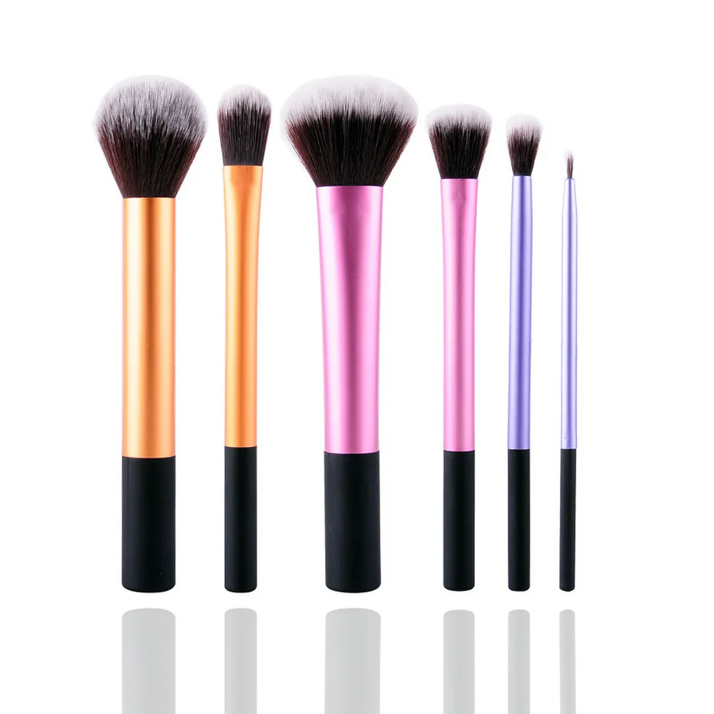 

GUJHUI 6PCS Makeup Brushes Set Tools Make-up Toiletry Kit Wool Brand Make Up Brush Set Case Cosmetic Foundation Brush Maquiagem