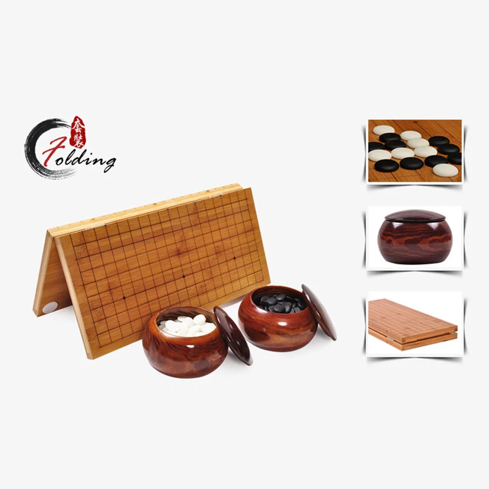 BSTFAMLY Go Chess 19 Road 361 Pcs/Set Chessman Diameter 2.2cm Wood Foldable Chessboard and Jar Chinese Old Game of Go Weiqi G14 BSTFAMLY Go Chess 19 Road 361 Pcs/Set Chessman Diameter 2.2cm Wood Foldable Chessboard and Jar Chinese Old Game of Go Weiqi G14