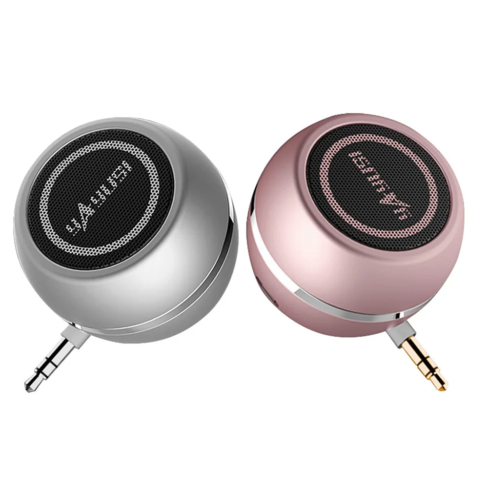 

New Portable HIFI 3D Surround 3.5mm Aux Audio Jack Mini Wireless Round Shape Powerful Crystal Speaker for Smart Phone Tablet