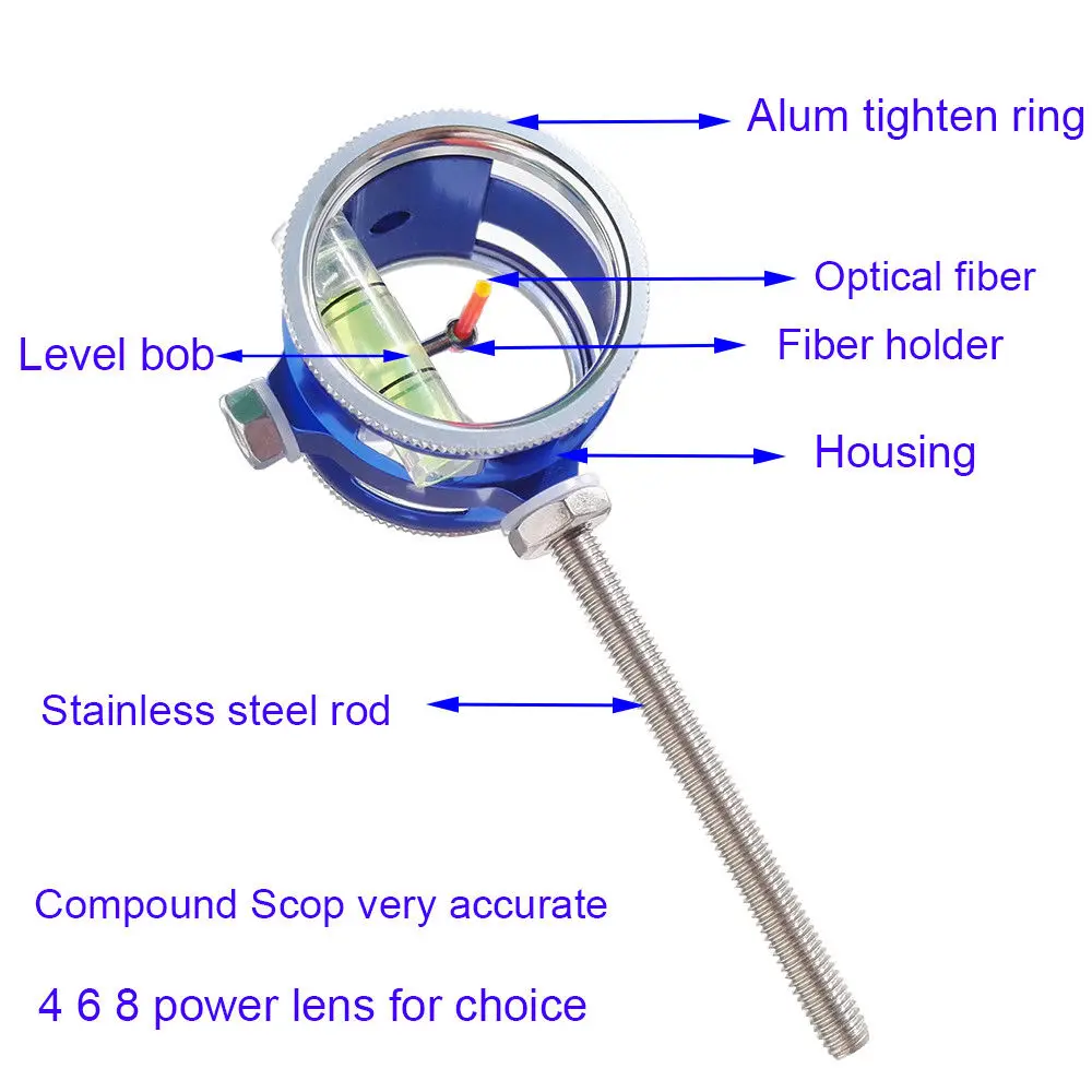 Стрельба из лука комплексный прицел для лука + прицел оригинальный 4x 6x 8x мощность объектив стрельба из лука лук прицеливания тонкой