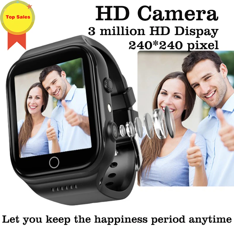 high quality 3G WIFI GPS Smart Watch Android5.1 1.3G 16GB SIM Card Bluetooth 4 Camera 1.54 Inch Men Women Child phone call Watch