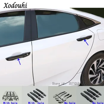 

Car cover protection detector stick frame lamp trim ABS chrome hood door handle 8pcs For Honda Civic 10th Sedan 2016 2017 2018