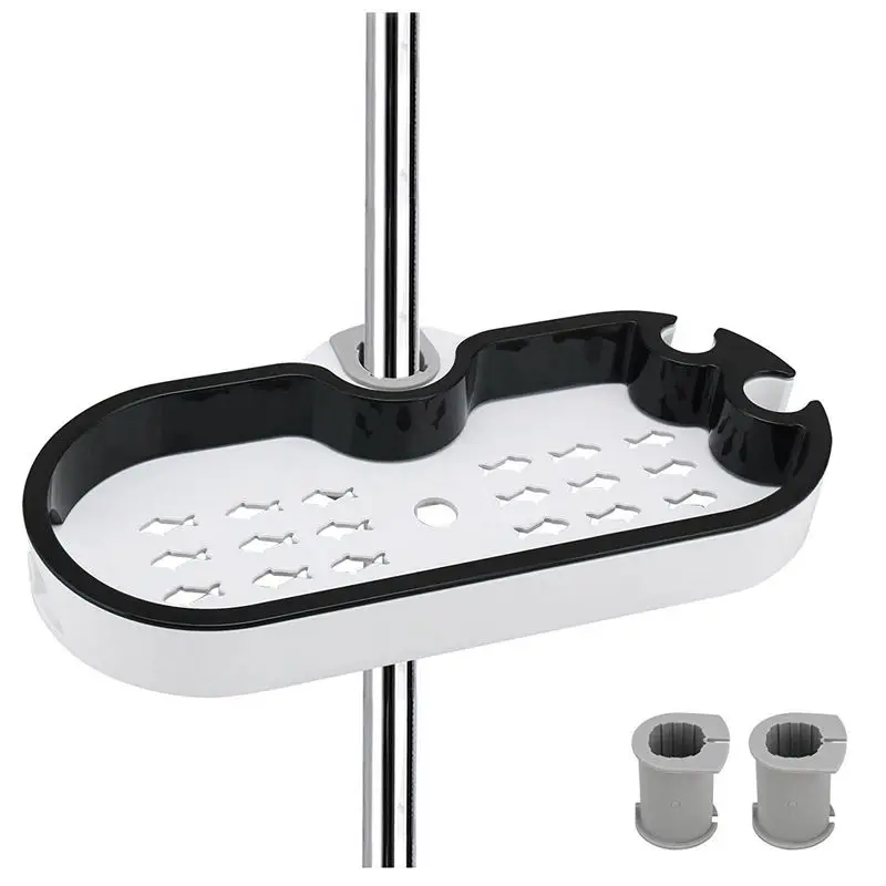 

Shower Shelf Telescopic Adjustable Bathroom Organizer With Shower shelf Hook For Soap Shampoo Conditioner Range 22-25mm Withou