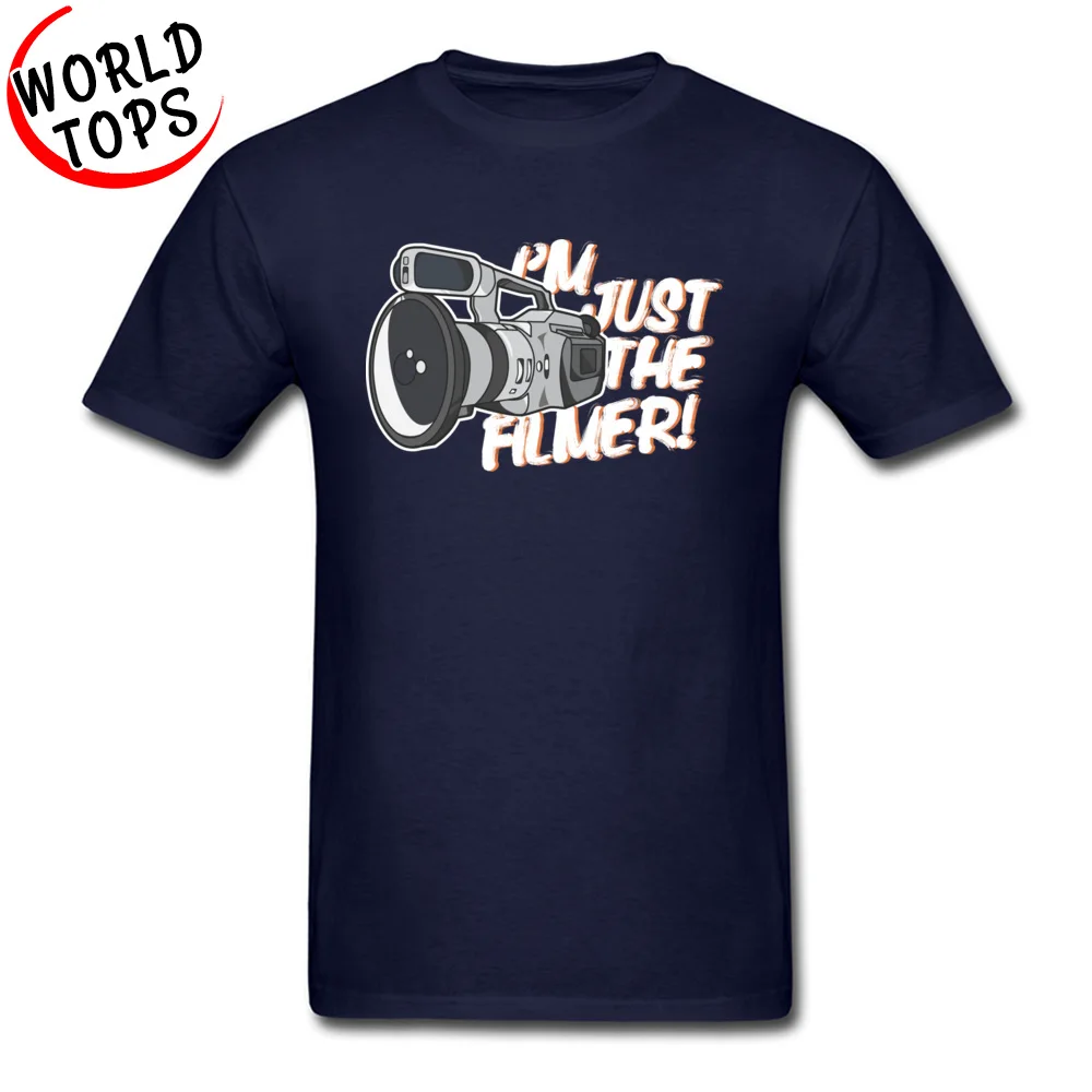 Crew Neck Im Just The Filmer Pure Cotton Men T Shirt Casual Short Sleeve Tops T Shirt Special Simple Style Tops Shirt Im Just The Filmer navy