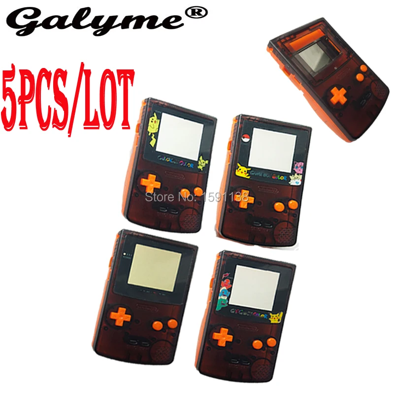 5 шт./лот ограниченное издание чехол для GameBoyColorGBC Transprent черный-оранжевый цвет