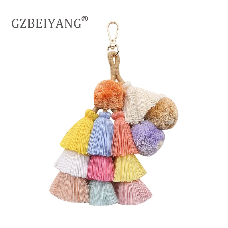 GZBEIYANG 2019 DIY Плетеный брелок с кисточками для креативных милых женщин сумка