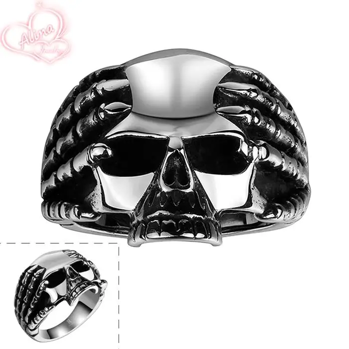 skeleton ring 2015 new 316l stainless steel fashion party jewelry wholesale vintage pirate skull punk wedding - Skull Wedding Rings For Men skeleton ring 2015 new 316l stainless steel fashion party jewelry wholesale vintage pirate skull punk wedding - Skull Wedding Rings For Men