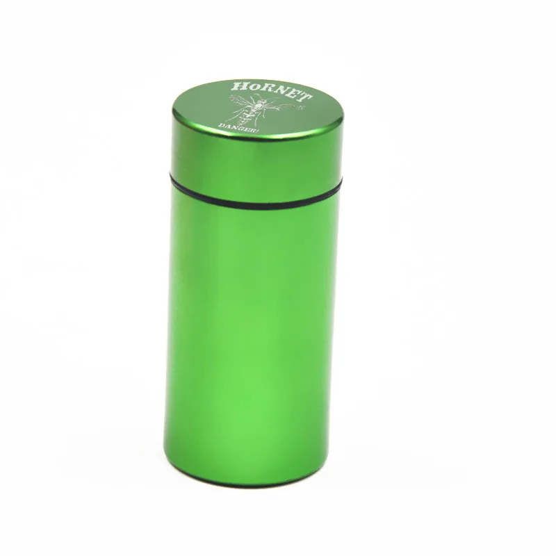 [HORNET] коробка для таблеток, водонепроницаемый резиновый герметичный Серебряный алюминиевый чехол для лекарств, контейнер для хранения бутылок, защищенный от запаха чехол - Цвет: Green-HornetDanger