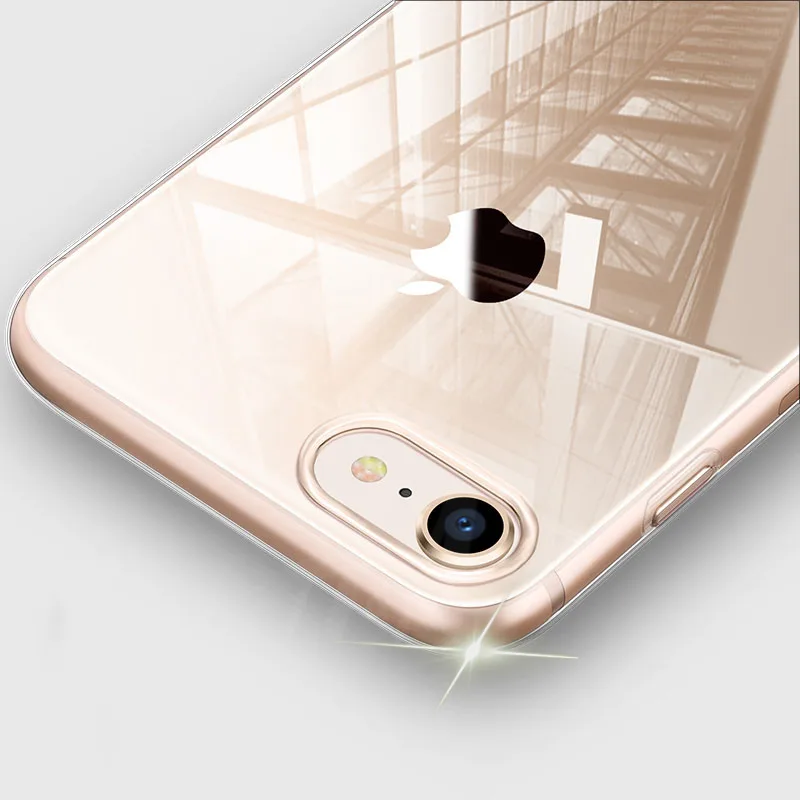 Чехол для iPhone 8 Plus 7 6 6S ультратонкий мягкий прозрачный силиконовый чехол из ТПУ X XS