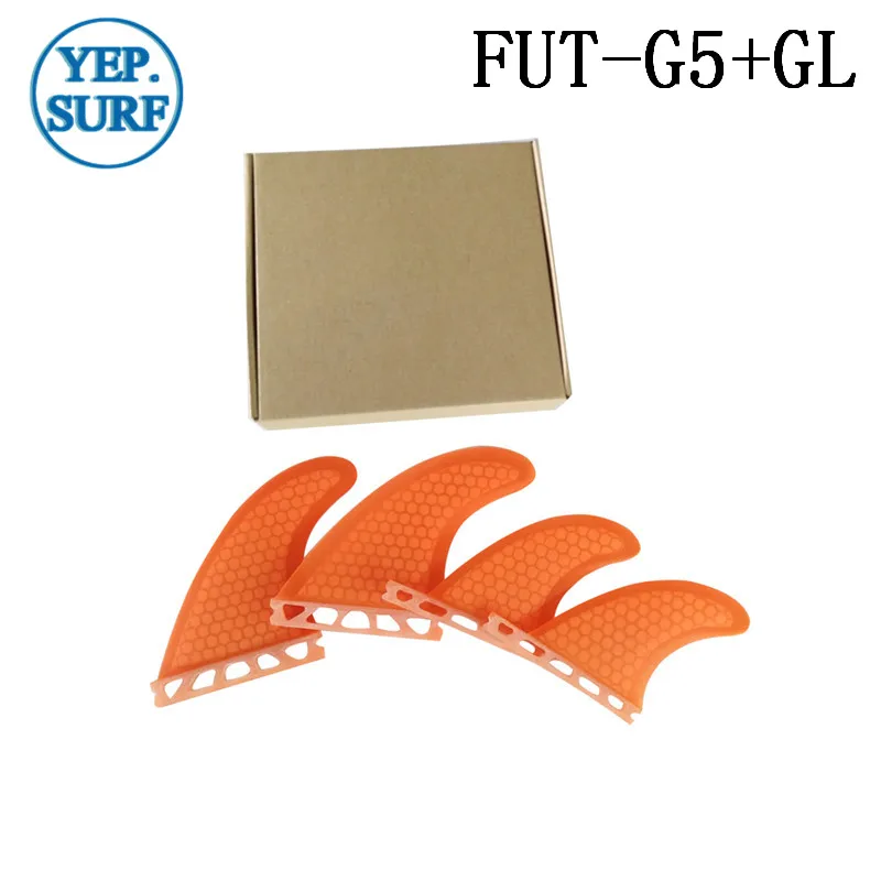 Future G5 + GL оранжевая/синяя доска для серфинга fin quad Набор стекловолокна honeycomb
