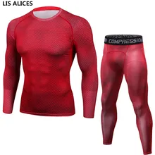 Для мужчин Pro быстросохнущие компрессионные кальсоны для фитнеса зима Gymming мужчины весна осень спортивные Леггинсы для бега тренировки термобелье наборы