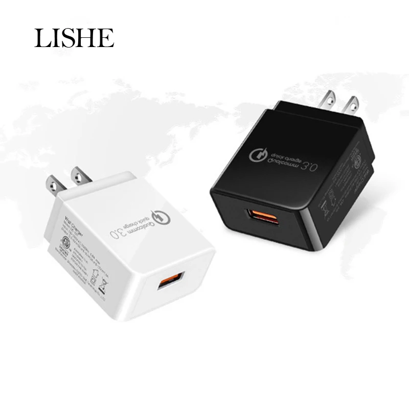 سريع تهمة 3.0 USB الولايات المتحدة التوصيل شاحن السفر الجدار محول الشحن السريع ل iphone X 8 سامسونج Xiaomi قرص الهاتف المحمول شاحن سريع تهمة 3.0 USB الولايات المتحدة التوصيل شاحن السفر الجدار محول الشحن السريع ل iphone X 8 سامسونج Xiaomi قرص الهاتف المحمول شاحن