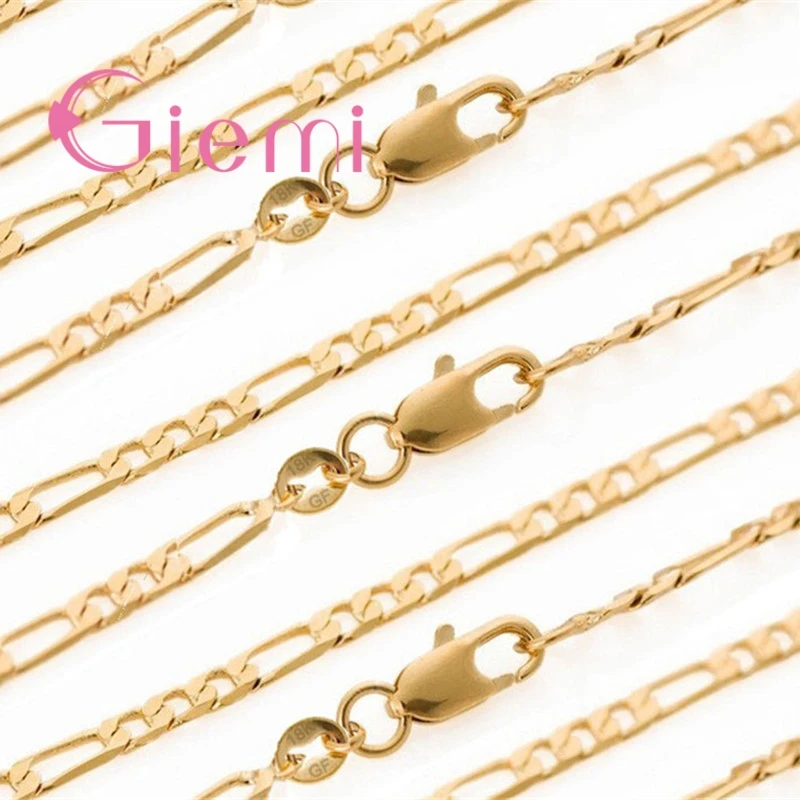 

Wholesale 10PCS Figaro Necklace 18-26" Yellow Gold Filled Chain With Lobster Clasps Man Body Jewelry Accessoies Nice