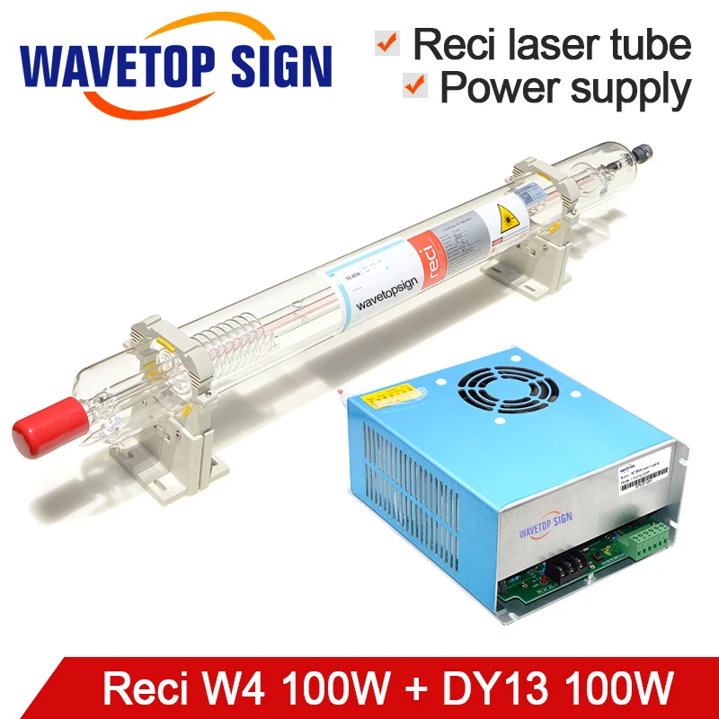 Reci Laser Tube W4 100W +Reci Laser Power Supply 100W DY13 CO2 Laser Tube use for Laser Engraving and Cutting Machine Reci Laser Tube W4 100W +Reci Laser Power Supply 100W DY13 CO2 Laser Tube use for Laser Engraving and Cutting Machine