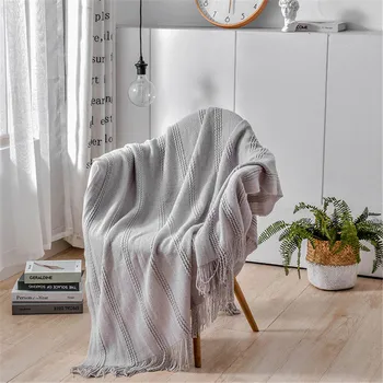 

120X150cm Soft Warm Nordic Style Throw Thread Blankets on the Sofa Travel Nap Sheet Bedspread Blankets Christmas Home Decoration