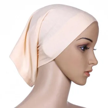 

New Colorful Under Scarf Elastic Bonnet Cap Bone Islamic Lady Head Cover Hijab H34