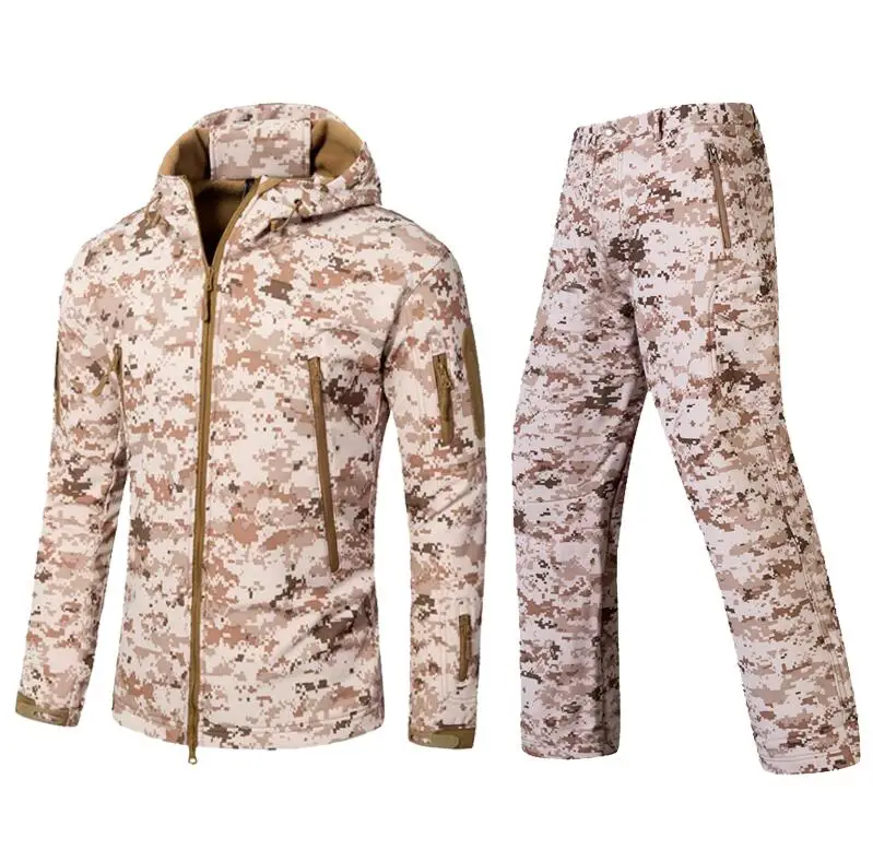 TAD gear, тактическая флисовая камуфляжная куртка, набор, Мужская армейская ветровка, водонепроницаемая, для охоты, комплект одежды, военная куртка и штаны - Цвет: ACU