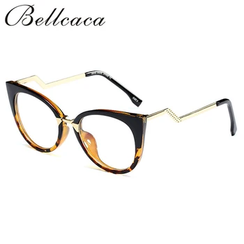 Eyeglasses Spectacle Frame Women Cat Eye Computer Optical Glasses Transparent Clear Lens 4