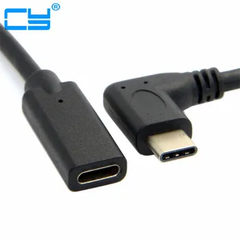 

20pcs/Lot 90 Degree Left & Right Angled USB-C USB 3.1 Type C Male to Female Extension Data Cable for Macbook Tablet 20cm/100cm