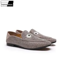 Модные женские повседневные Лоферы без шнуровки, расшитые блестками, обувь для вождения, замшевая брендовая кожаная Офисная Женская удобная обувь на плоской подошве с заклепками