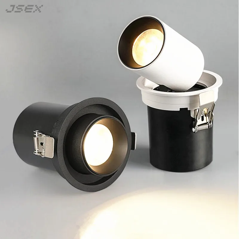 

Dimmable Recessed Stretch Rotation 360° LED Downlights 12W18W24W COB LED Ceiling Spot lights AC85~265V Background Painting Lamp