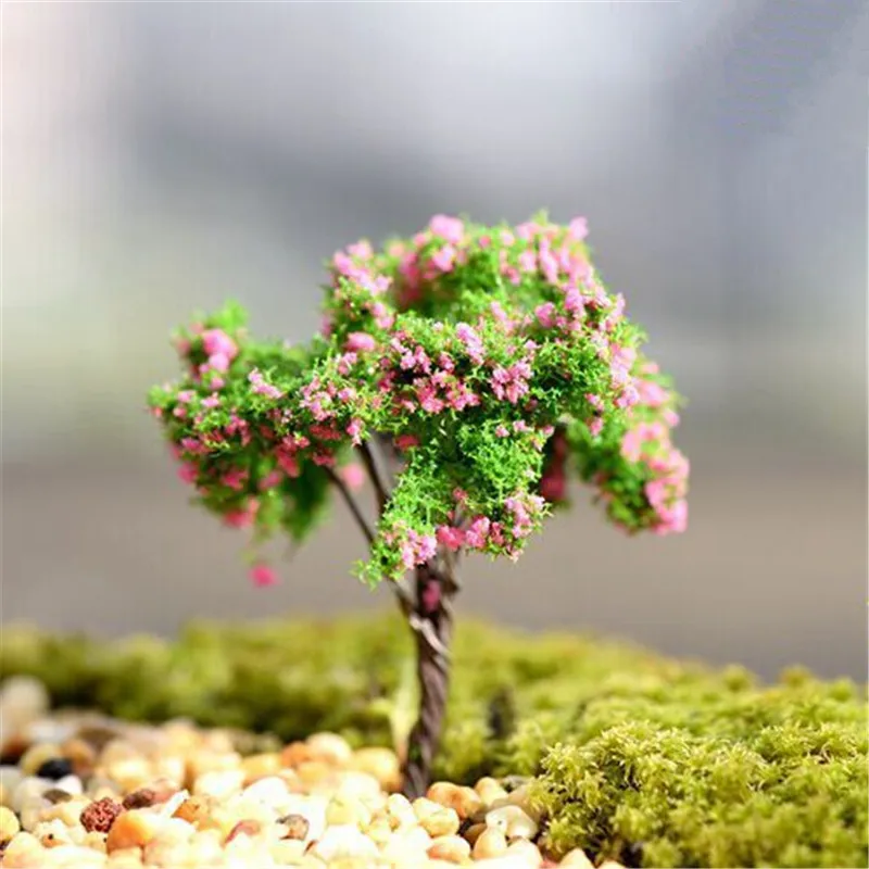 Пластиковые мини-Имитационные деревья ива Сакура миниатюры Kawaii микропейзаж установка для сада 1 шт новые садовые фигурки