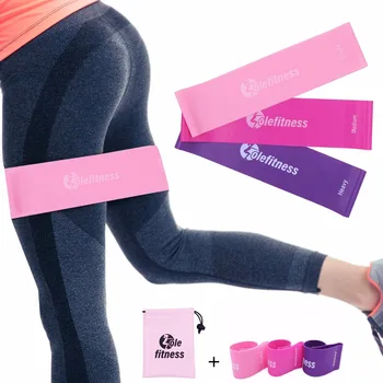 

Elastic Bands For Fitness Extra Width 7.5cm Loop Set Non-Roll Up Workout Pink Leg Butt Band Yoga Pilates Stretching 100%Latex
