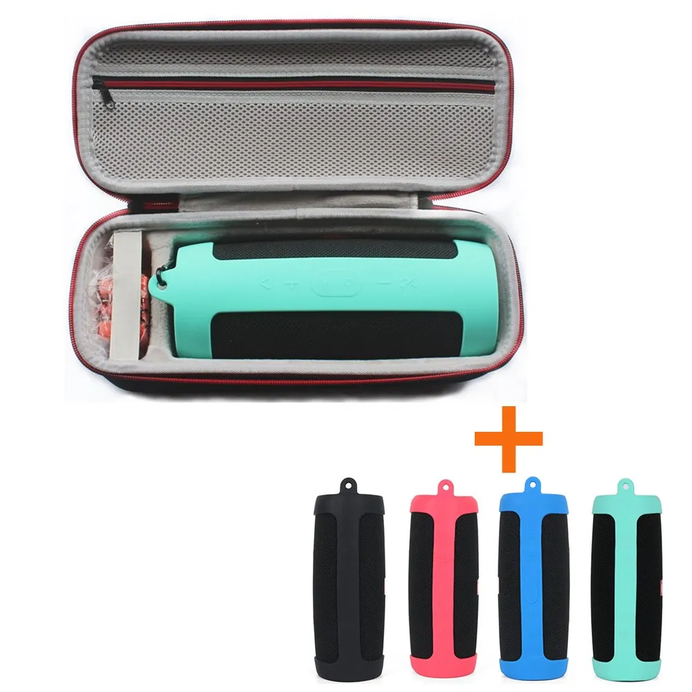 

2019 New 2 in 1 Speaker Hard Carry Storage Box Bag+ Soft Silicone Case For JBL CHARGE 4 Bluetooth Speaker for JBL Charge4 Case