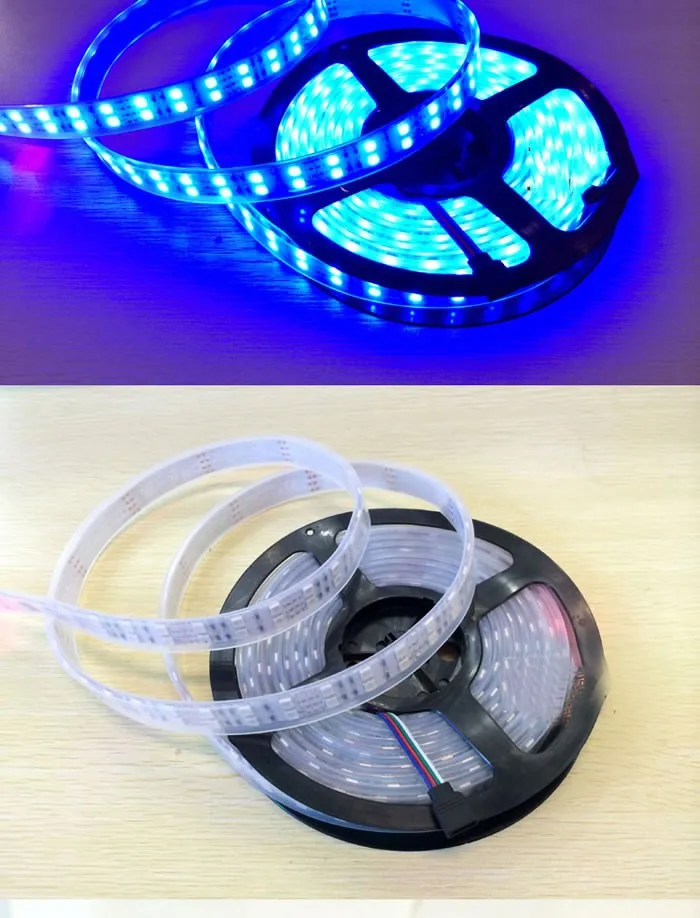 5 м 120led/m двухрядная IP67/IP33 5050RGB/RGBW (белый)/RGBWW гибкая светодиодная лента DC12V 600LED + ufo IOS