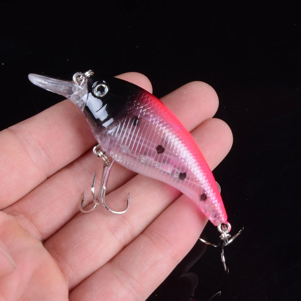 New Arrival 1pcs 7.5cm 10.2g Hard Crank Crankbaits Slow Floating Plastic Bait 3D Eyes Treble Hooks Fishing Lure Bass Pesca