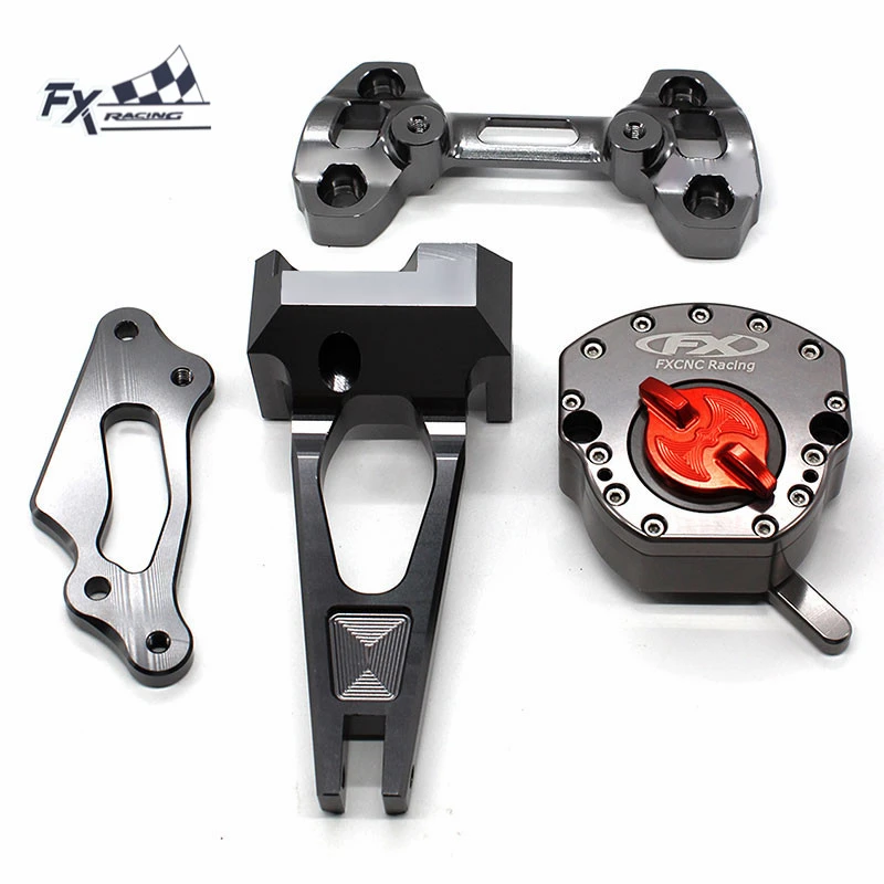 CNC Steering Damper Stabilizer w/Brackets Kits For Yamaha MT-09 2013-2015 2014