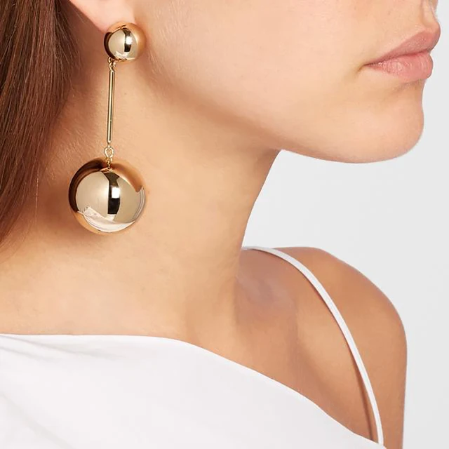 2017 Punk Style Metal Beads Earrings Long Drop Women 2017 Punk Style Metal Beads Earrings Long Drop Women Party Statement Hanging Dangle