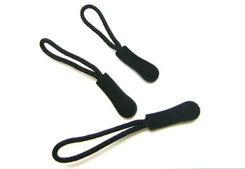 

30pcs 7cm Zipper pull slip-resistant black silicon zipper puller for apparel luggage bag sportwear Puller - 001