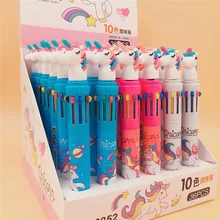 1 шт в виде единорога из мультфильма короткая и толстая шариковая ручка, офисные и школьные принадлежности канцелярские ручки для Дети. Escolar 10/6/3 цвета