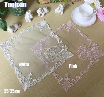

25cm HOT lace placemat cup drink coaster mug kitchen Christmas table place mat cloth embroidery dining tea coffee doily dish pad