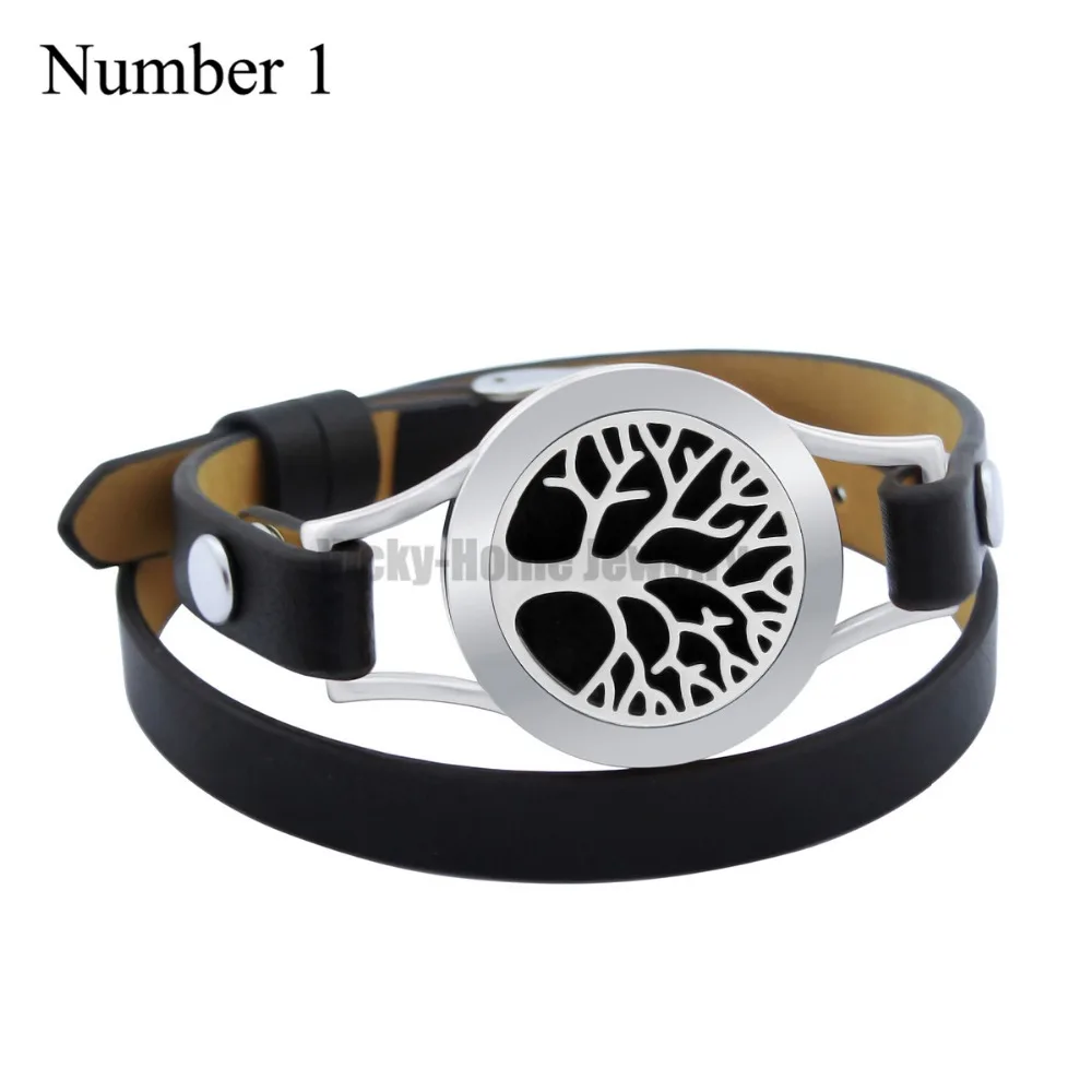 ZP-BS079-1 Diffuser Leather Locket Bracelet