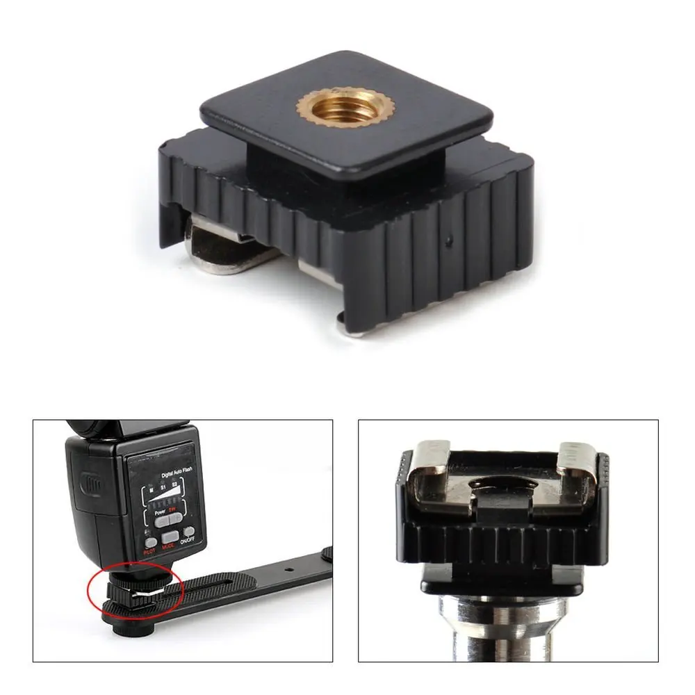 

5Pcs Camera Metal Flash Hot Shoe Mount Adapter to 1/4" Screw Thread Tripod Mount for Studio Light Stand Tripod