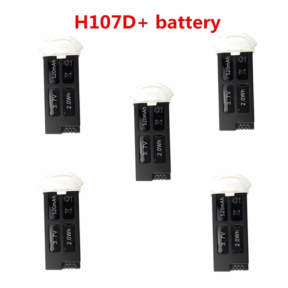 Remote Control Helicopter Battery Parts Parts 5PCS lithium batteries 3.7V 520mah For Hubsan FPV X4 PLUS H107D +